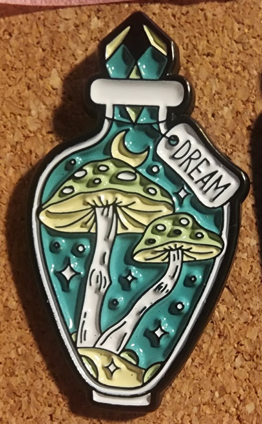 $4 Mushroom, Potion, and Raven pins