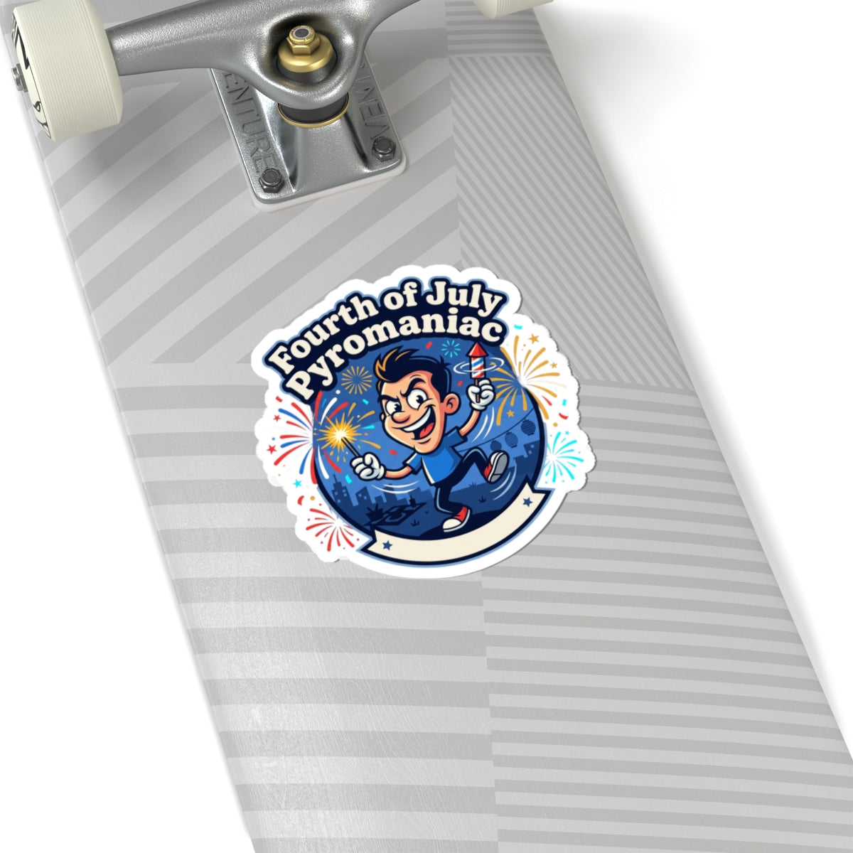 Fourth of July Pyromaniac Sticker | vintage Americana, red white blue