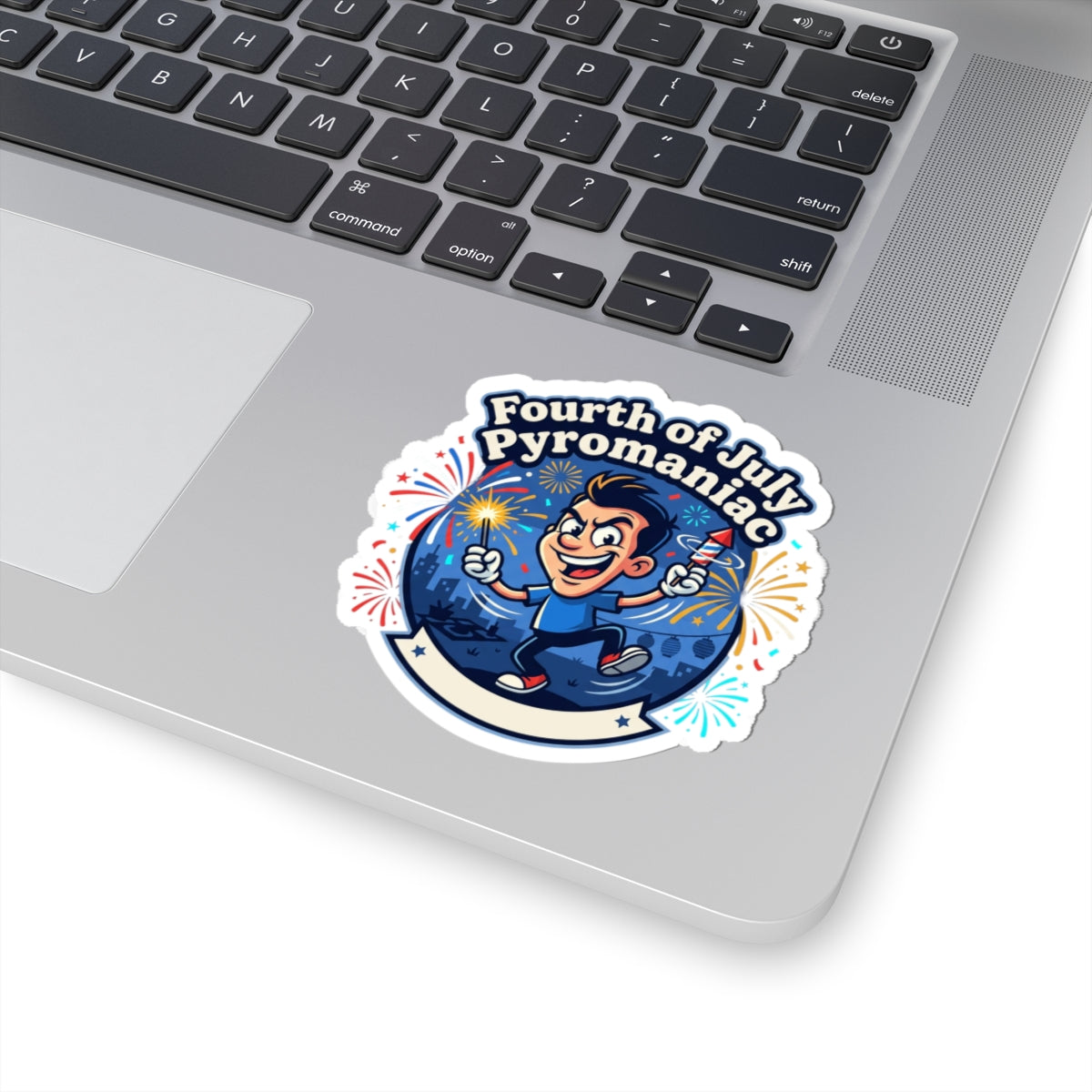 Fourth of July Pyromaniac Sticker | vintage Americana, red white blue