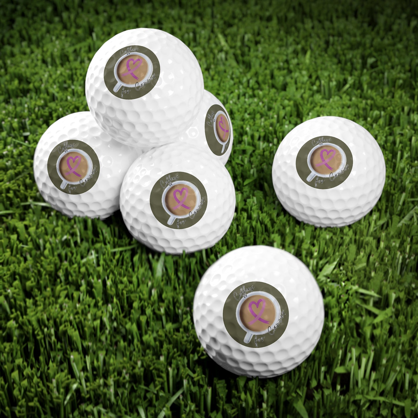 Golf Balls — Coffees for Cancer Charity (6-Pack) — Supports Nate’s Coffees for Cancer Donations