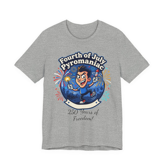 Pyromaniac Fireworks Tee, 4th of July Americana, vintage red white blue